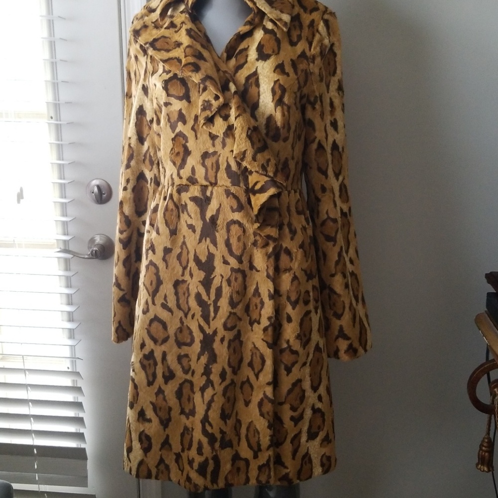 Beth Browley Faux Fur Animal Print Jacket, M